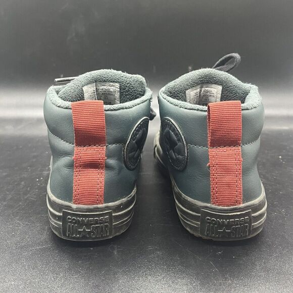 Converse Junior All Star Leather Sneaker size 1 672118C Green casual school - Picture 5 of 8